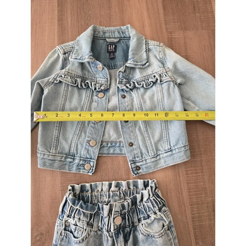 Gap Baby Disney Minnie Mouse Jean Jacket & Pants Set Size 3T Toddler Girls